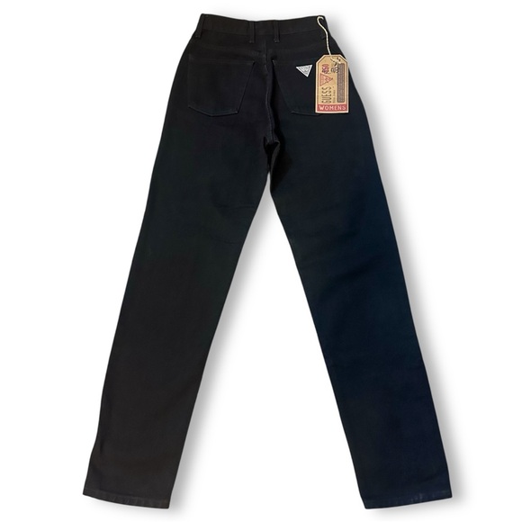 NWT Vintage 90s Guess 050 Slim Jeans Black Denim Jean High Rise - Picture 1 of 6